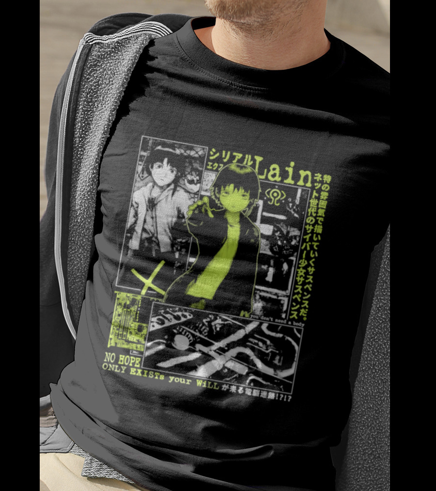 Serial Experiments Lain Cyber Anime No Body Only Exist Your Will T-Shirt