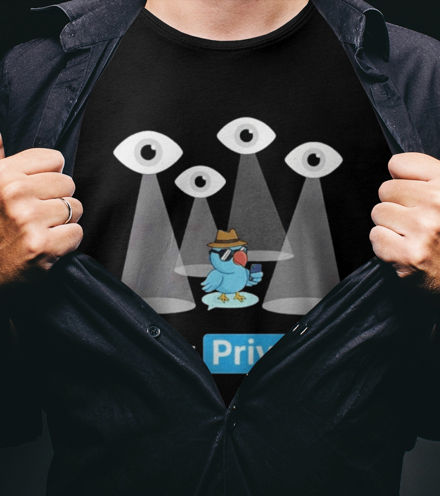 Stay Private Bird Spy Surveillance Privacy Eye Observers T-Shirt