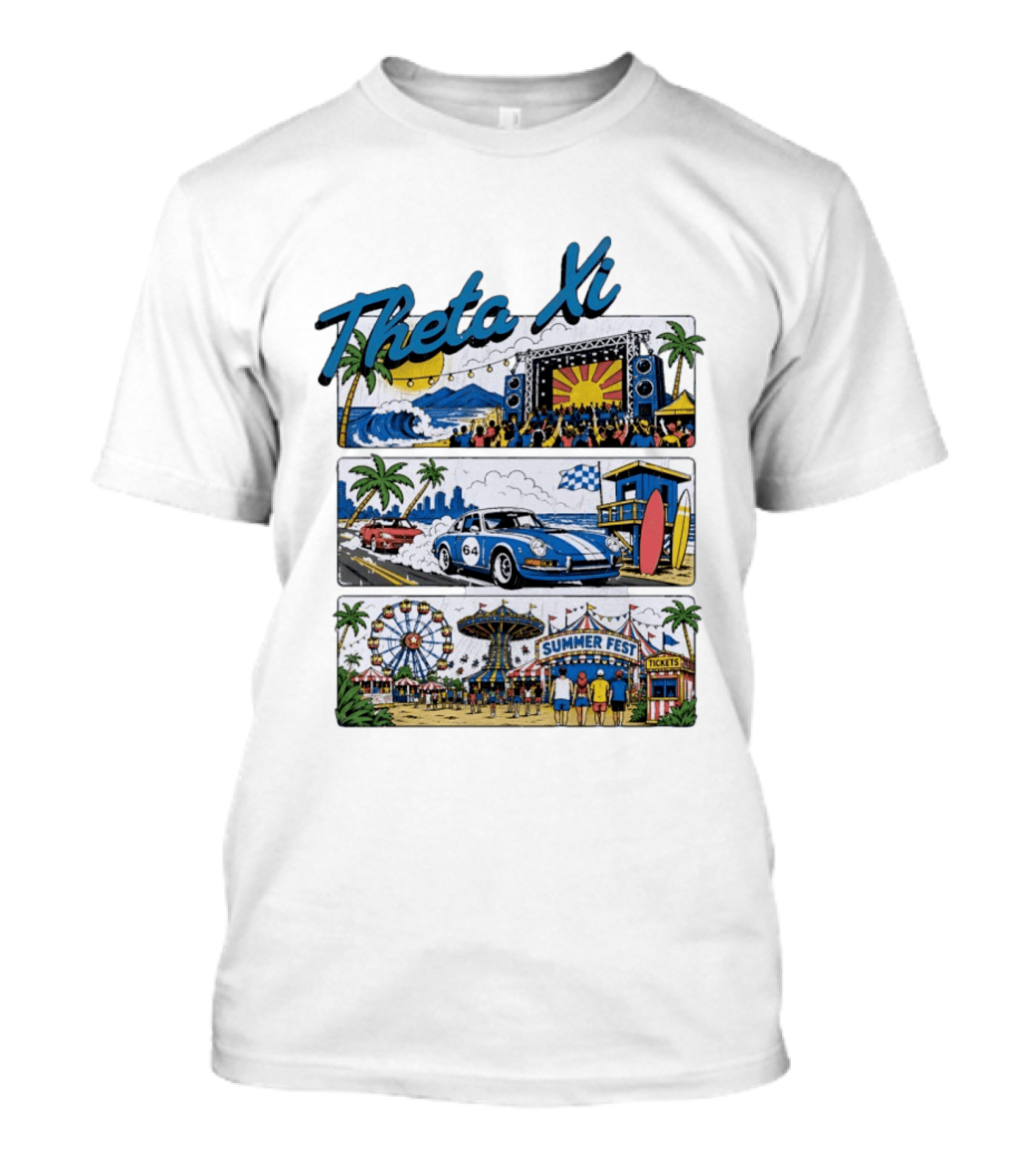 Theta Xi Summer Fest Beach Concert Car Show Ferris Wheel Tickets T-Shirt