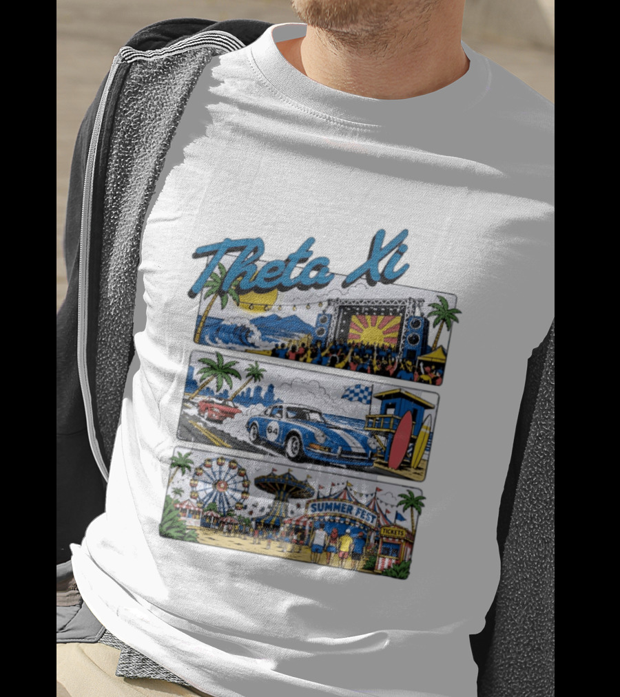 Theta Xi Summer Fest Beach Concert Car Show Ferris Wheel Tickets T-Shirt