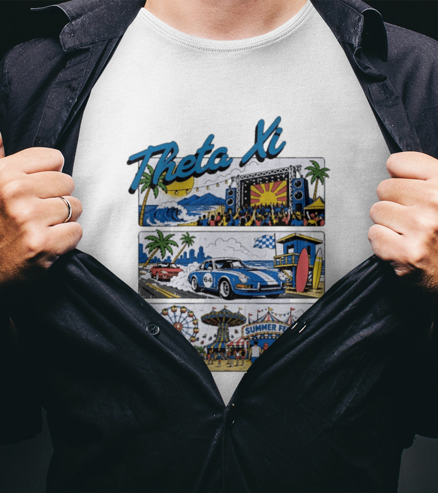 Theta Xi Summer Fest Beach Concert Car Show Ferris Wheel Tickets T-Shirt