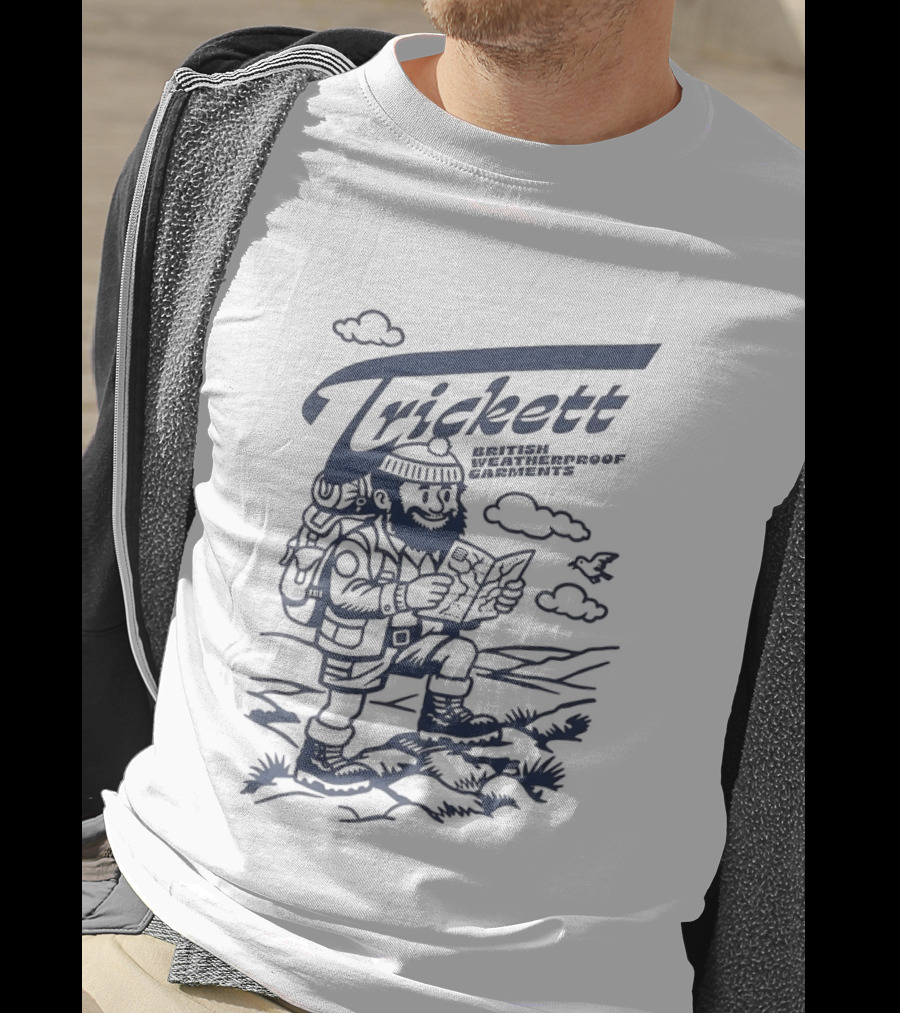 Trickett Hiker In British Landscape With Weatherproof Gear T-Shirt