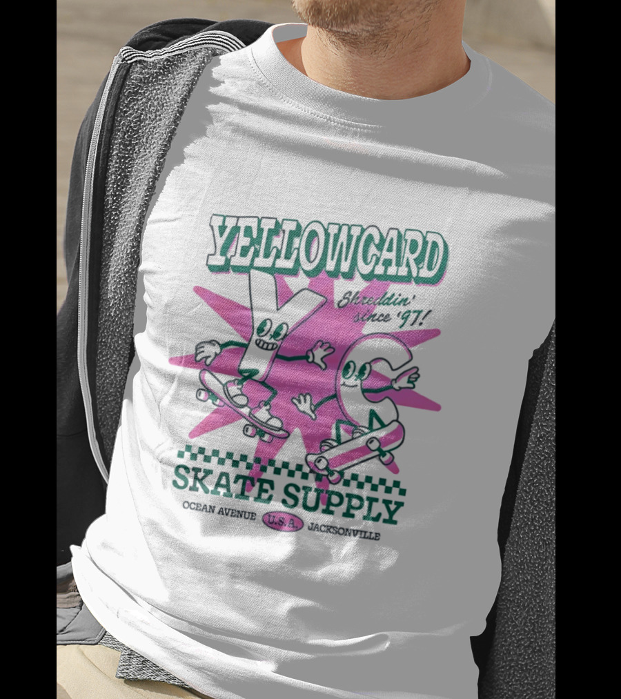 Yellowcard Skatin' Since 97 Ocean Avenue Jacksonville U.S.A. Skate Supply T-Shirt