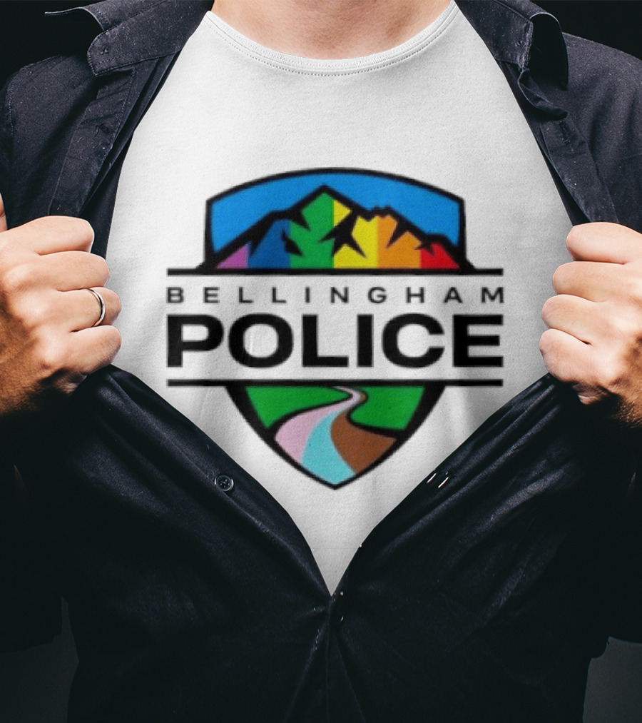 Bellingham Police Pride Mountain Shield LGBTQ Pathway T-Shirt
