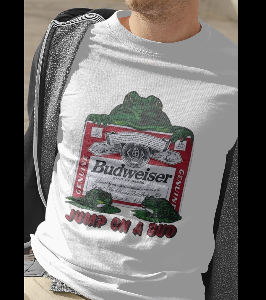 Budweiser Genuine King Of Beers Frogs Jump On A Bud T-Shirt