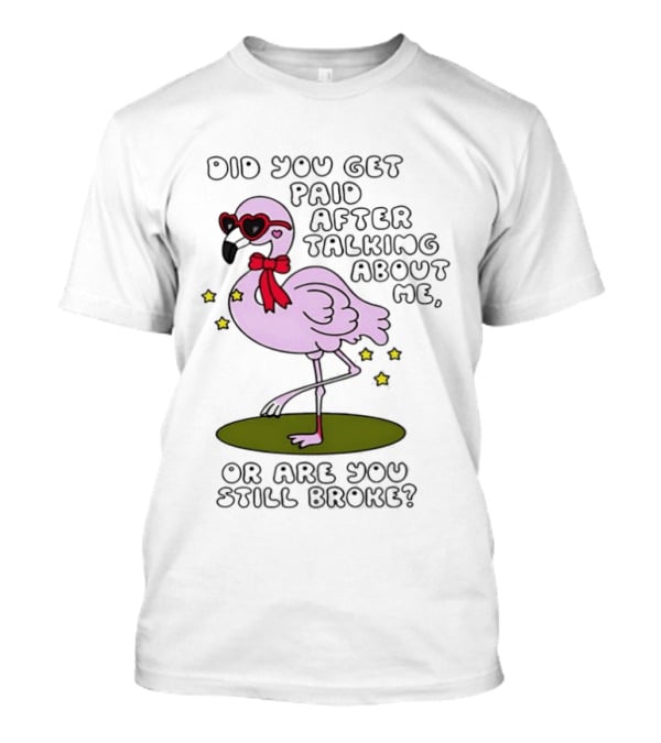 Did You Get Paid After Talking About Me Flamingo Are You Still Broke T-Shirt