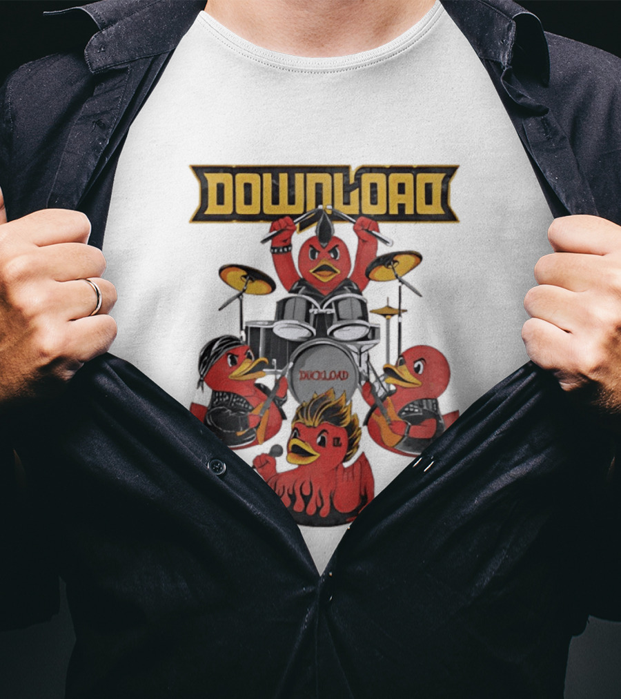 Download Festival Duck Band Rock Drummers T-Shirt
