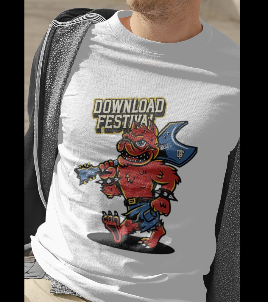 Download Festival Hellhound Character With Guitar T-Shirt