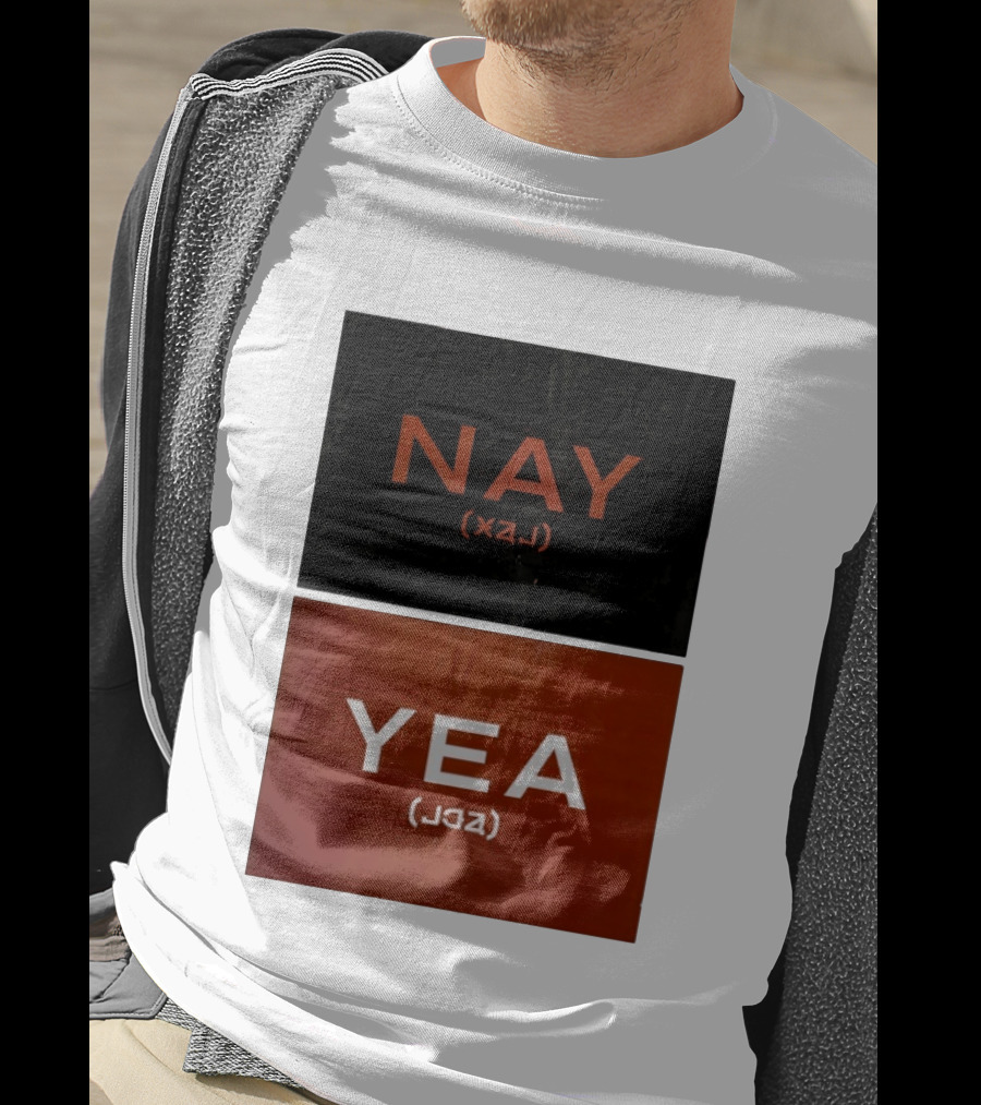 Nay Yea Minimalist Affirmation Negation Optical Illusion T-Shirt
