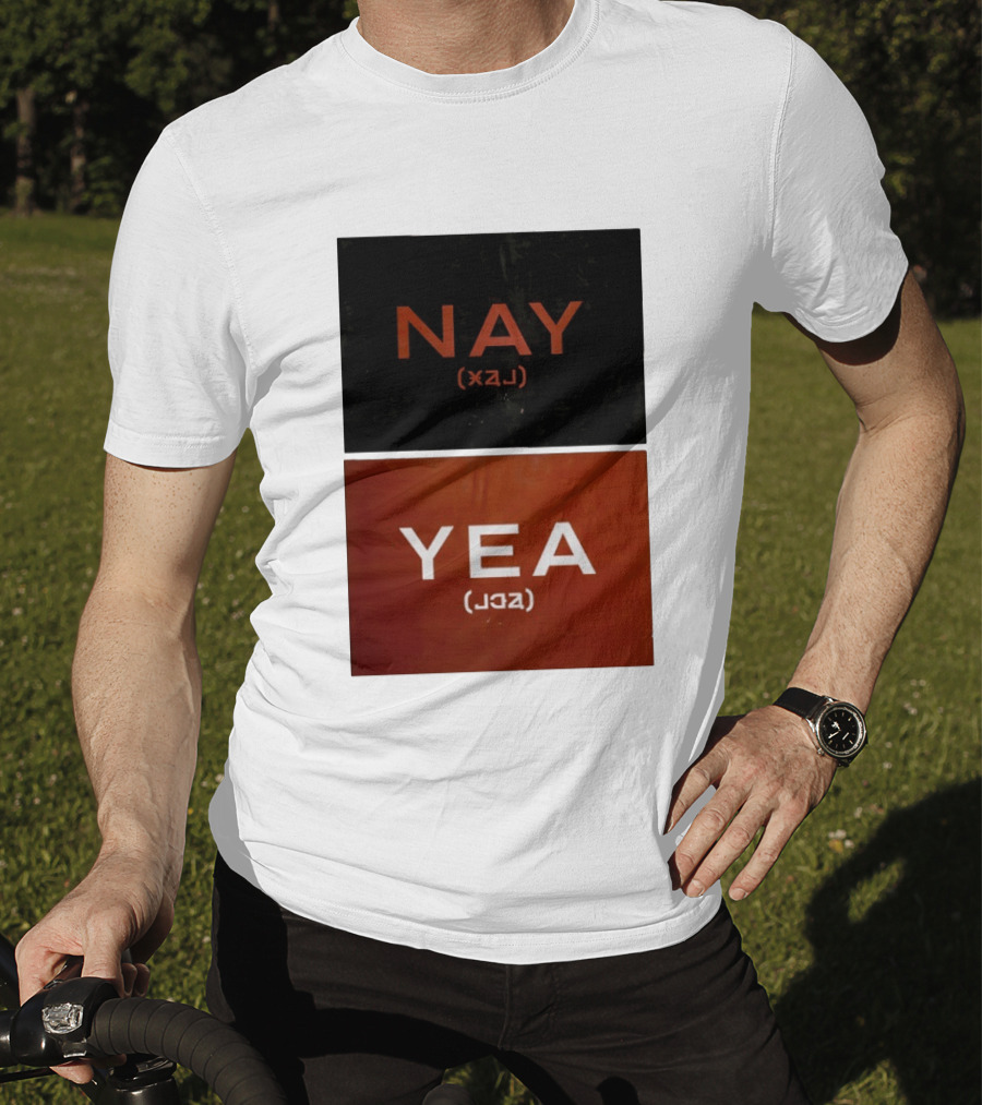 Nay Yea Minimalist Affirmation Negation Optical Illusion T-Shirt