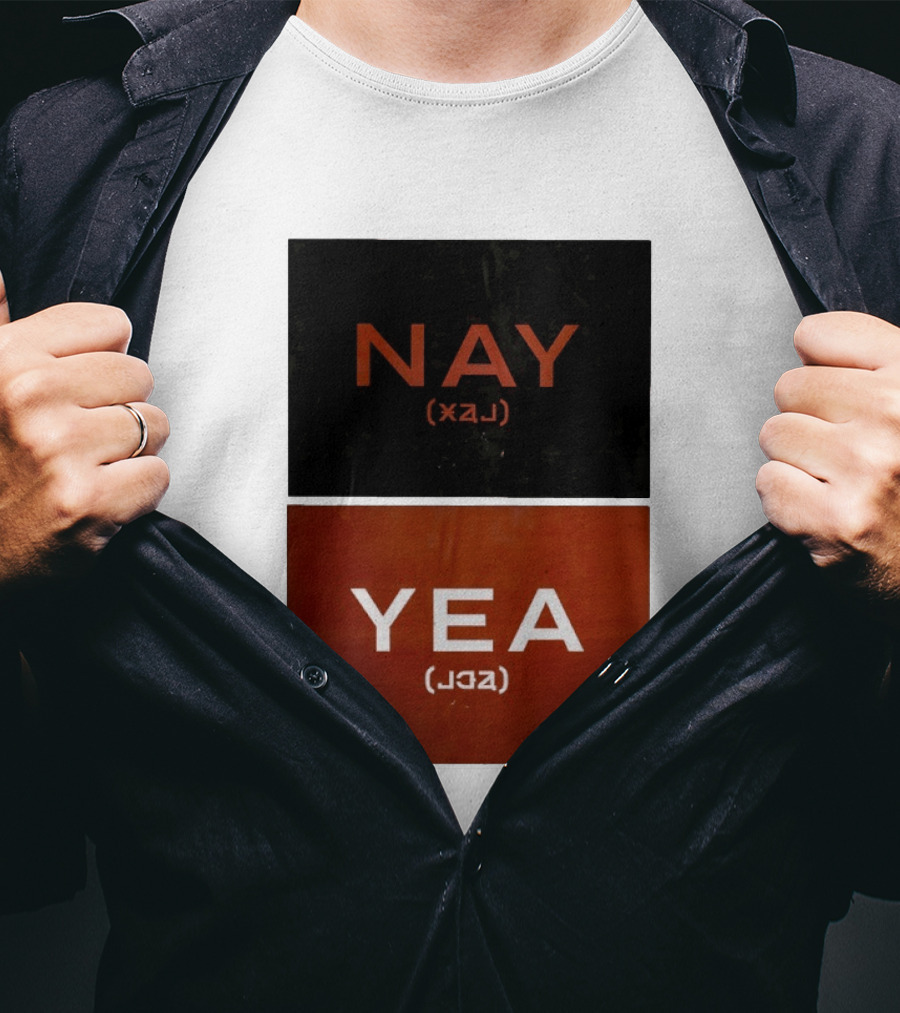 Nay Yea Minimalist Affirmation Negation Optical Illusion T-Shirt
