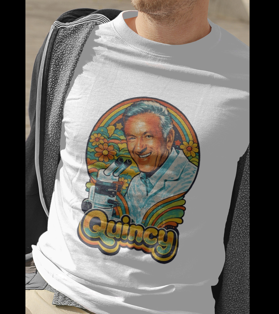 Quincy Scientist Jack Klugman Vintage Retro Flowers And Microscopes T-Shirt