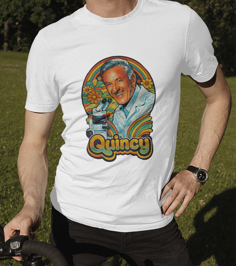 Quincy Scientist Jack Klugman Vintage Retro Flowers And Microscopes T-Shirt