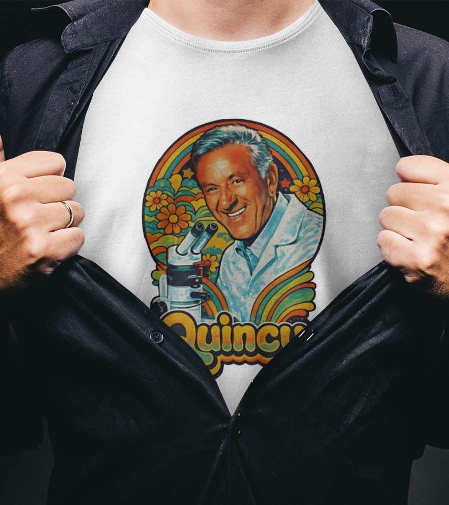 Quincy Scientist Jack Klugman Vintage Retro Flowers And Microscopes T-Shirt