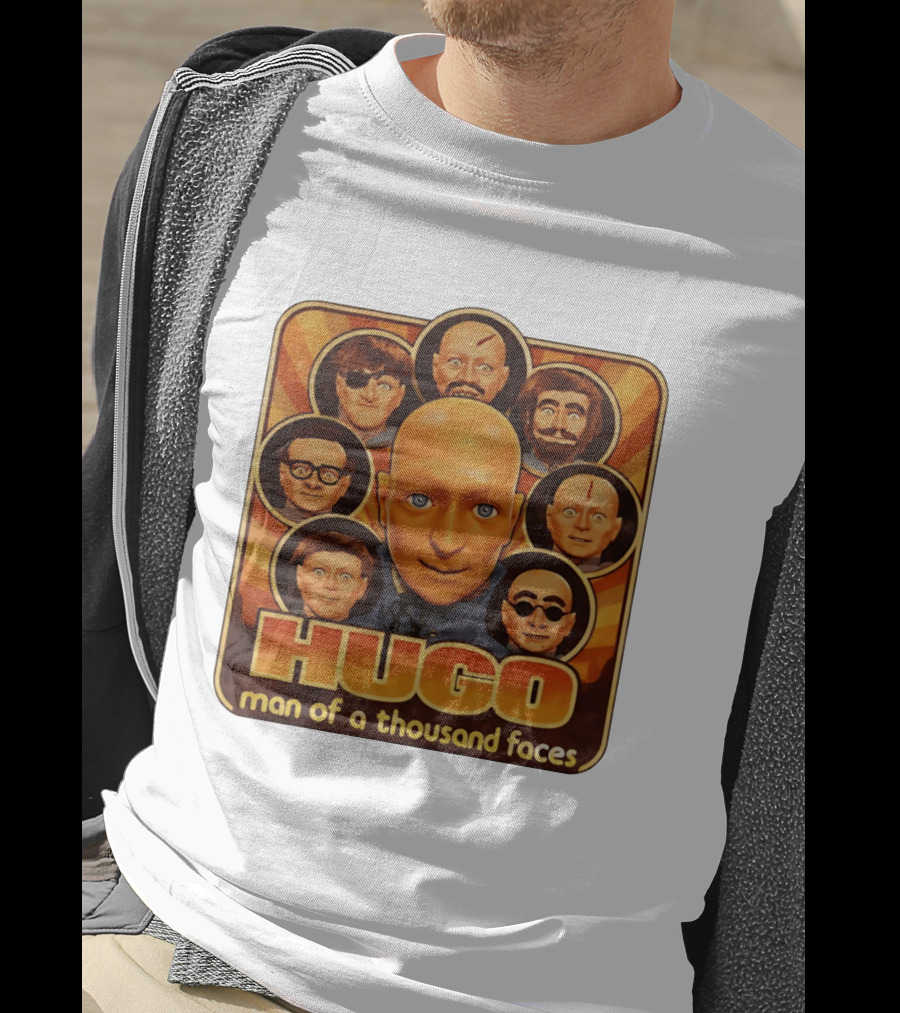 Hugo Man Of A Thousand Faces Ventriloquist Dummy Mask Collection T-Shirt