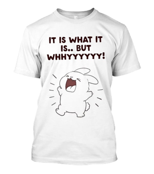 It Is What It Is But Whyyyyyy Bunny Crying Cartoon T-Shirt