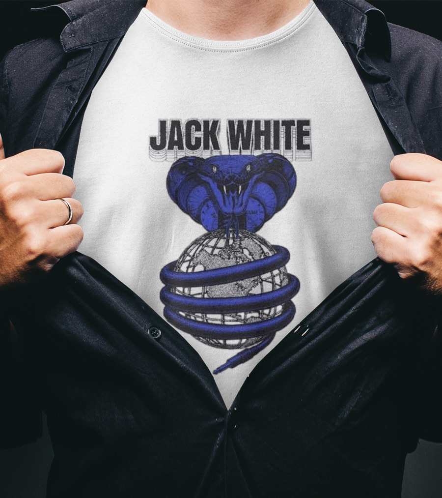 Jack White No Name Tour 2026 Snake Wrapped Around Globe T-Shirt