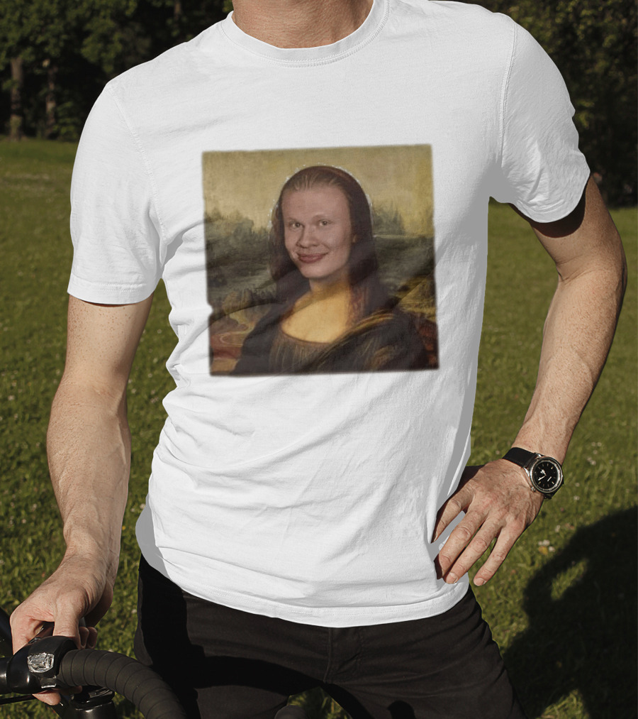 Mona Lisa Erling Haaland Meme Face Fusion T-Shirt