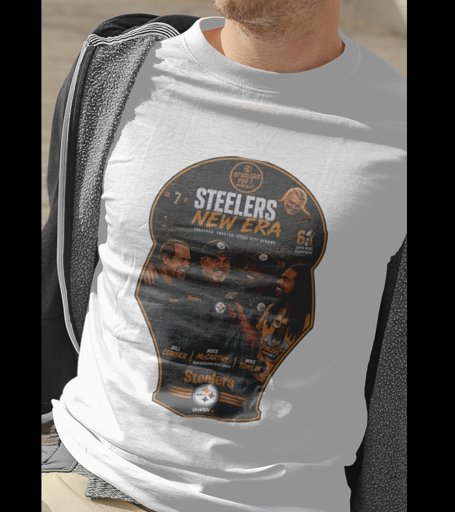 Steelers New Era Podcast Bill Cowher Mike McCarthy Mike Tomlin Together Trusted Steel City Strong Super Bowl Champions T-Shirt