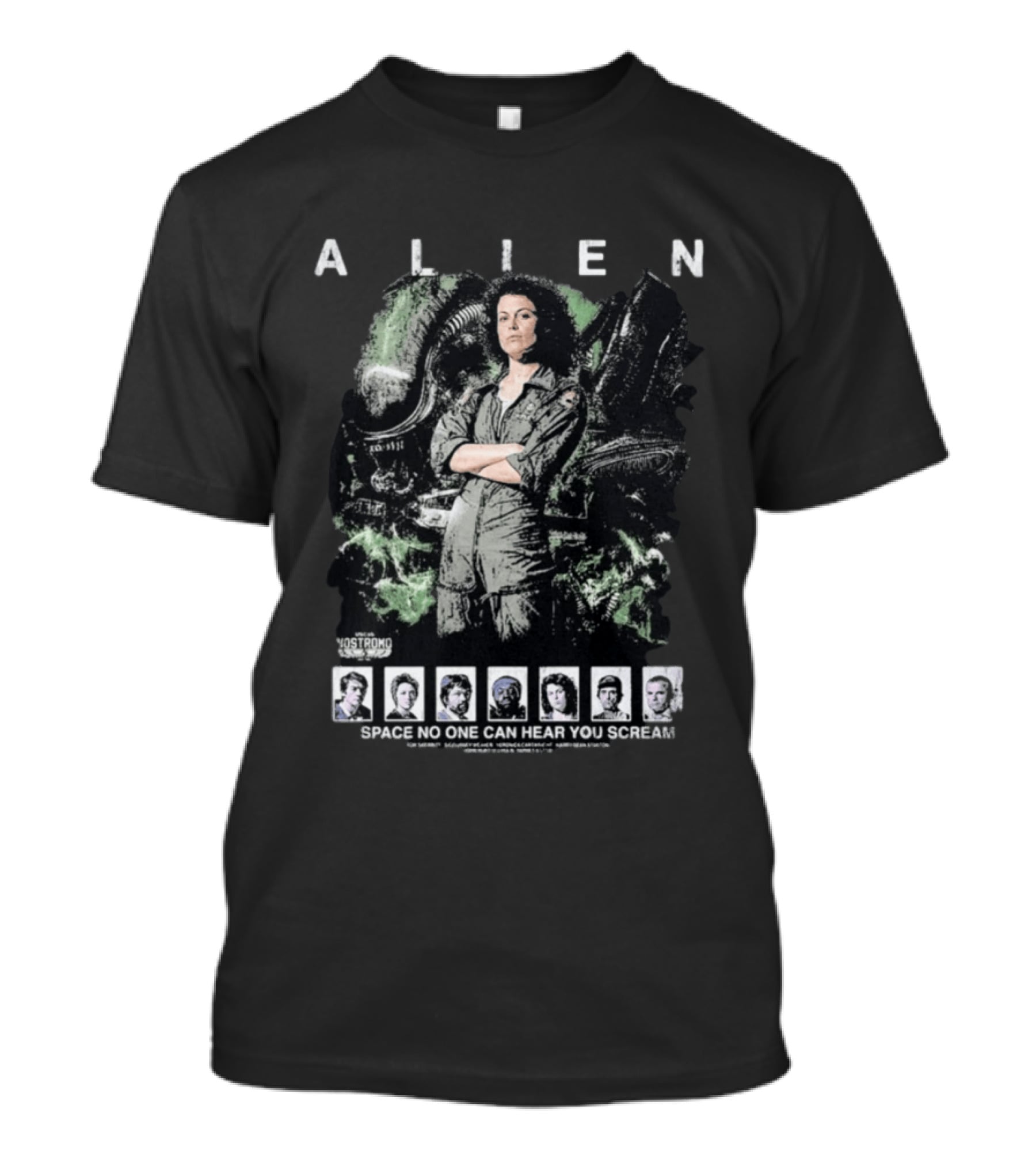 ALIEN Space No One Can Hear You Scream Nostromo Crew T-Shirt