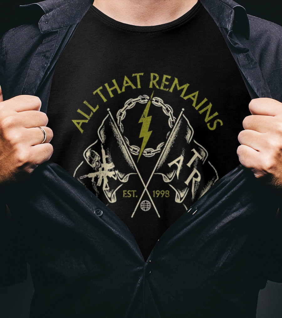 All That Remains Flags Chains Lightning Bolt Est 1998 T-Shirt