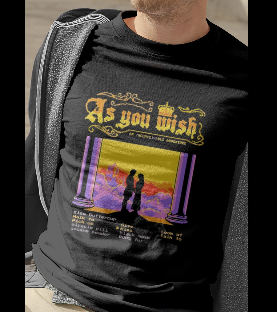 As You Wish An Inconceivable Adventure Princess Bride Castle Silhouette Clouds And Columns T-Shirt