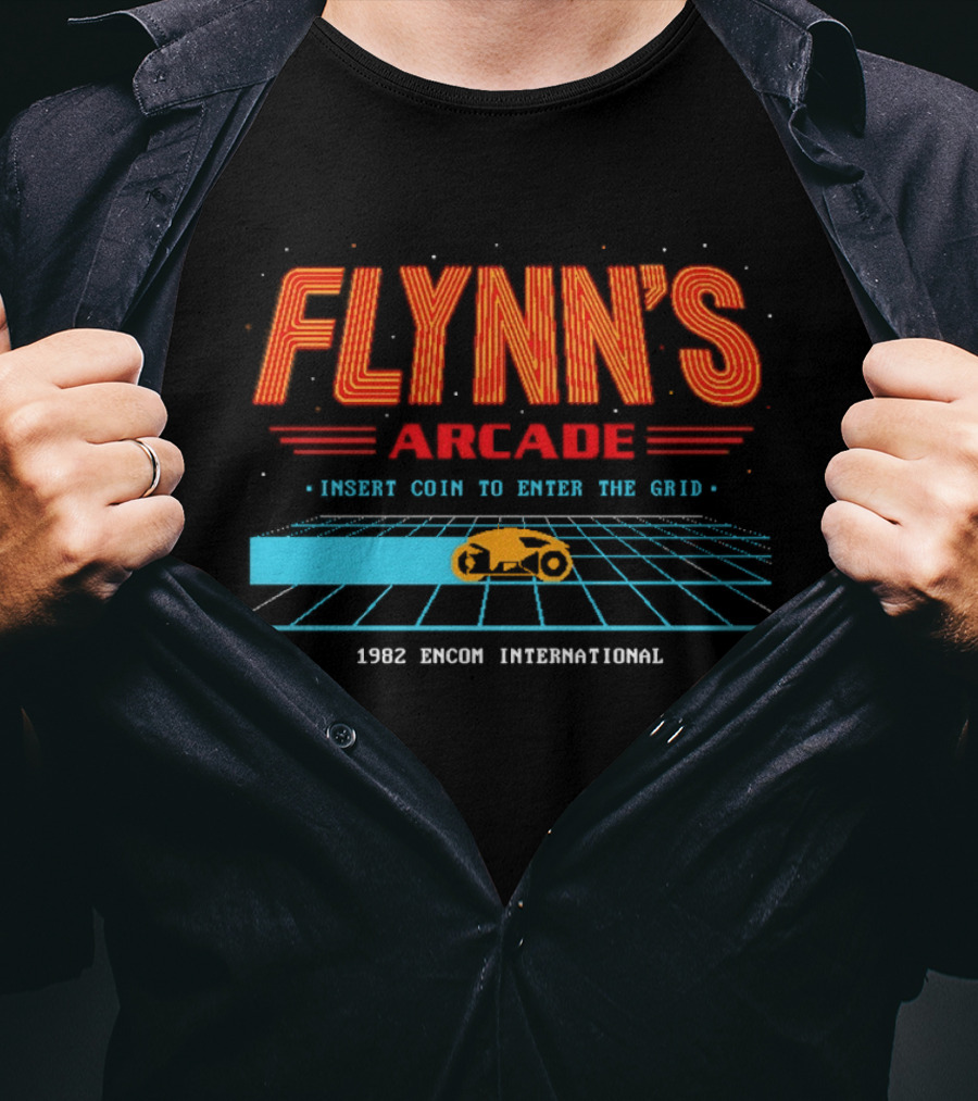 Flynn's Arcade Where The Games Come To Life Tron 1982 Encom International T-Shirt