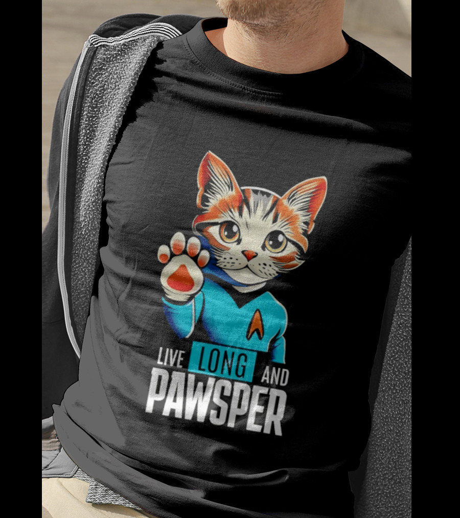 Cat Live Long And Pawsper Fun Feline Cosplay T-Shirt