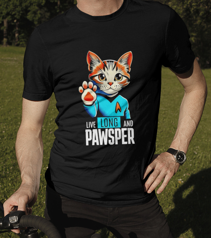 Cat Live Long And Pawsper Fun Feline Cosplay T-Shirt