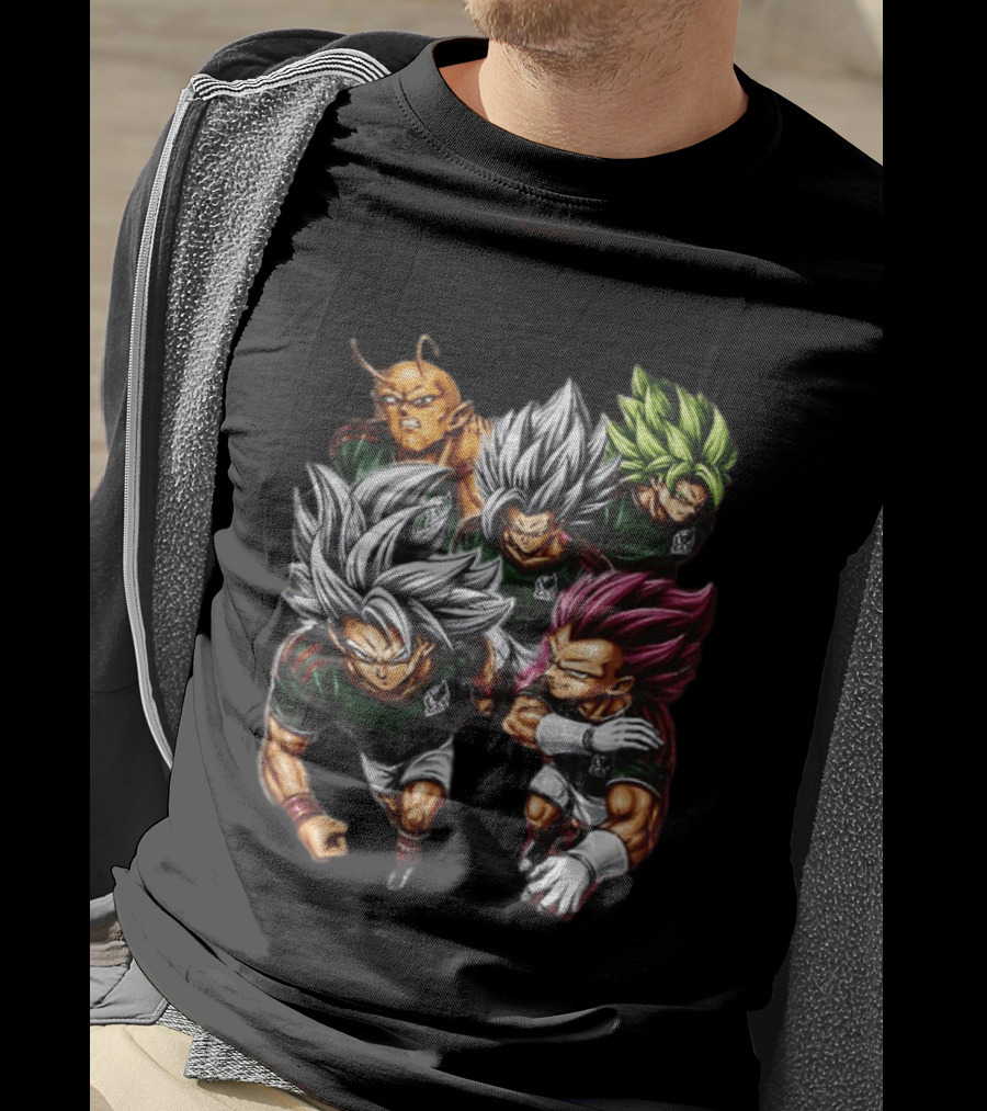 Goku Vegeta Dragon Ball Mexico Soccer Collaboration Game Time Two Sided T-Shirt