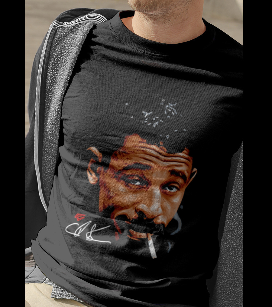 Charles Bukowski Cigarette Artwork CK Signature T-Shirt