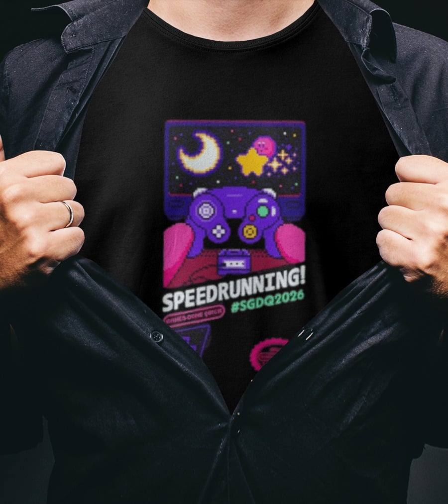 Games Done Quick Speedrunning 2026 Kirby Controller Retro Gaming T-Shirt