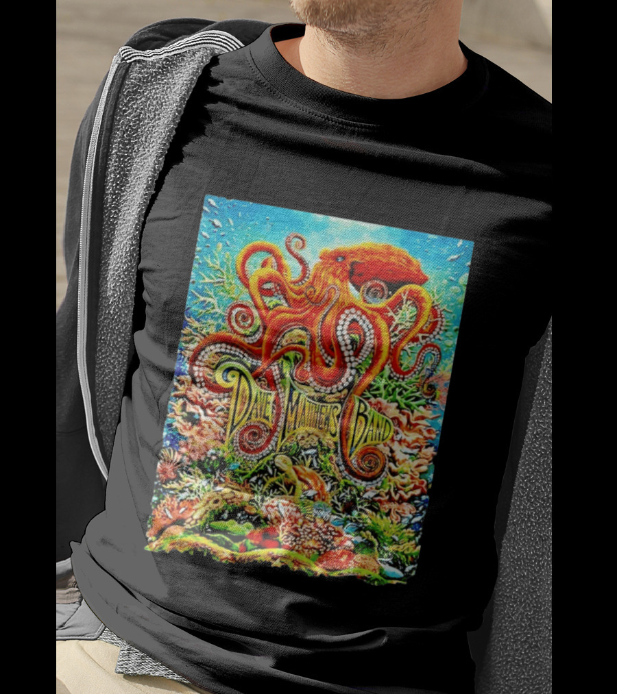 Dave Matthews Band Camden New Freedom Mortgage Pavilion July 11 2026 Colorful Octopus Underwater Scene T-Shirt