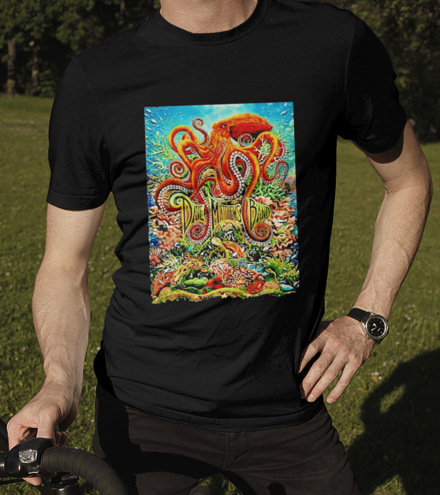 Dave Matthews Band Camden New Freedom Mortgage Pavilion July 11 2026 Colorful Octopus Underwater Scene T-Shirt