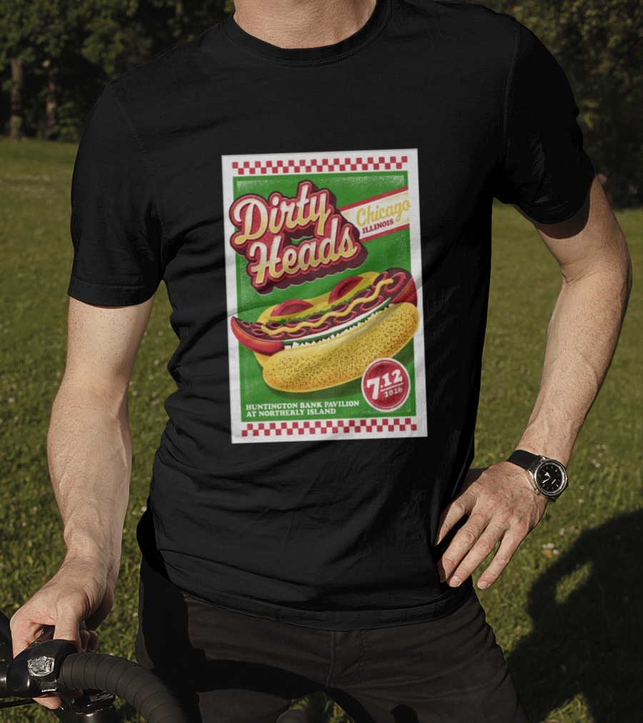 Dirty Heads Huntington Bank Pavilion Chicago Illinois Hot Dog July 12 2026 T-Shirt