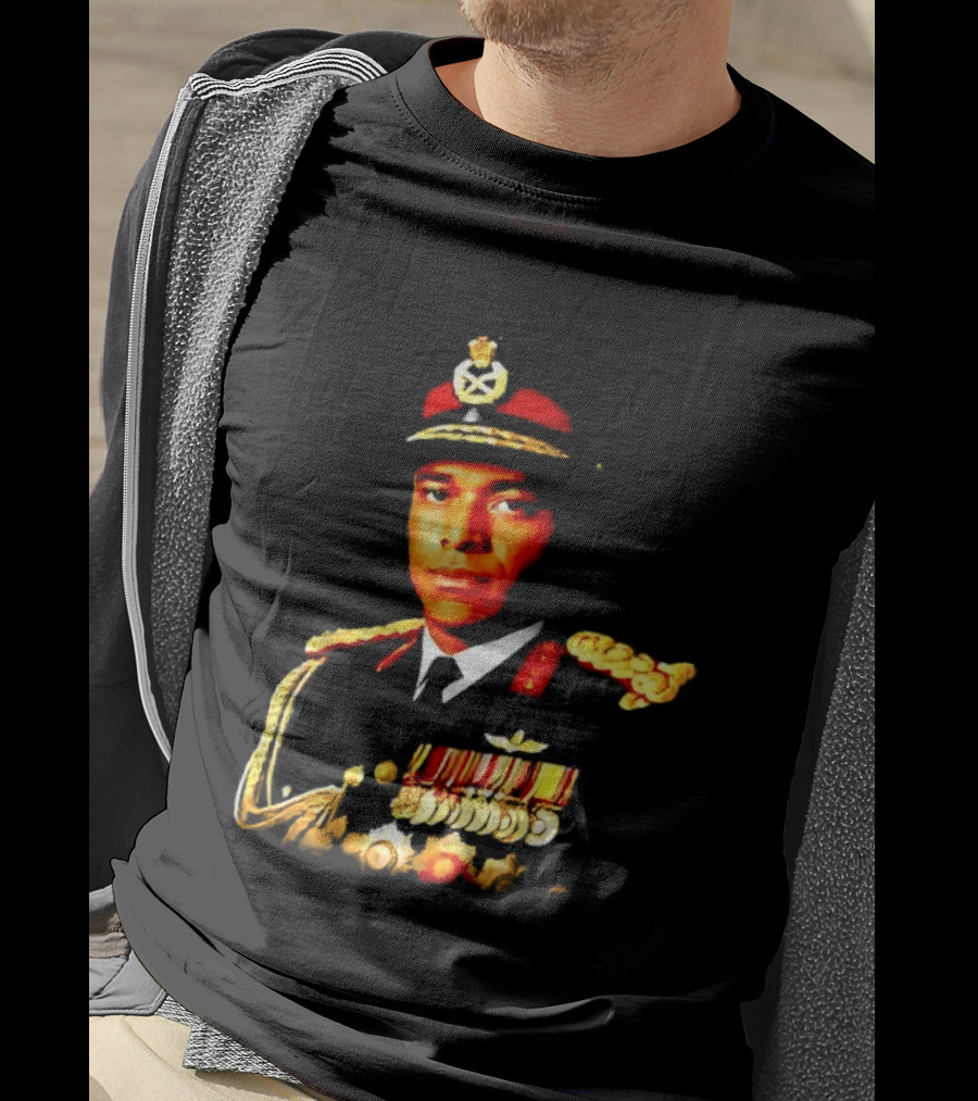 Idi Amin Dada Uganda Military Uniform Medal Illustrative T-Shirt