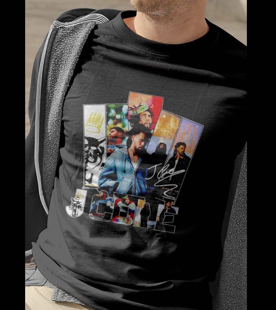 J Cole Woobst Collage Artwork With Crown And Signature T-Shirt