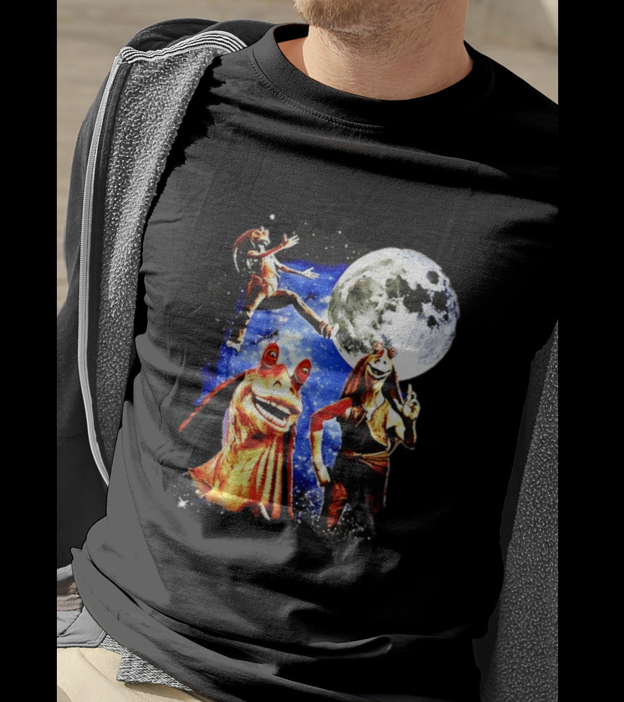 Jar Jar Binks Star Wars Gungan Moon And Space Adventure T-Shirt
