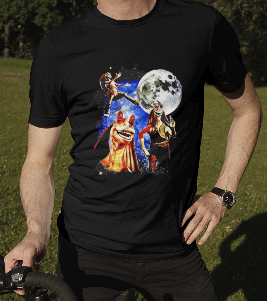 Jar Jar Binks Star Wars Gungan Moon And Space Adventure T-Shirt