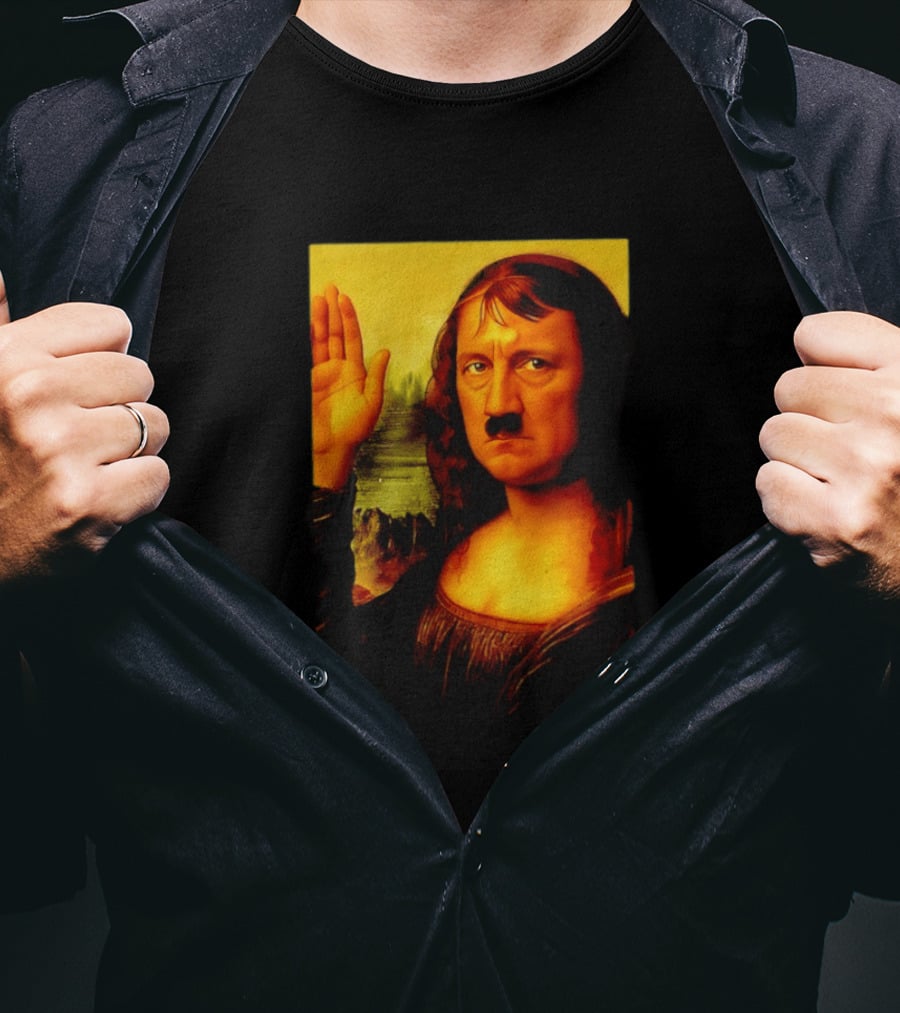 Mona Lisa Hitler Mashup Painting Iconic Fusion T-Shirt