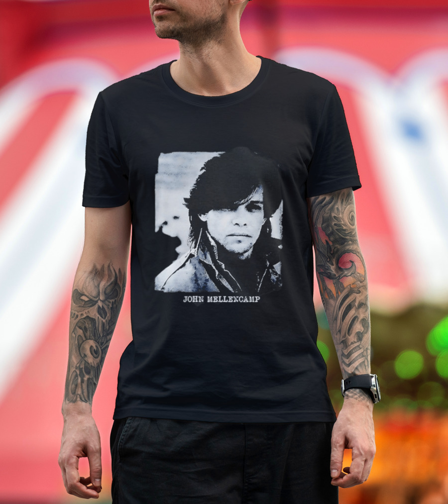 John Mellencamp Rock Music Singer Black And White T-Shirt