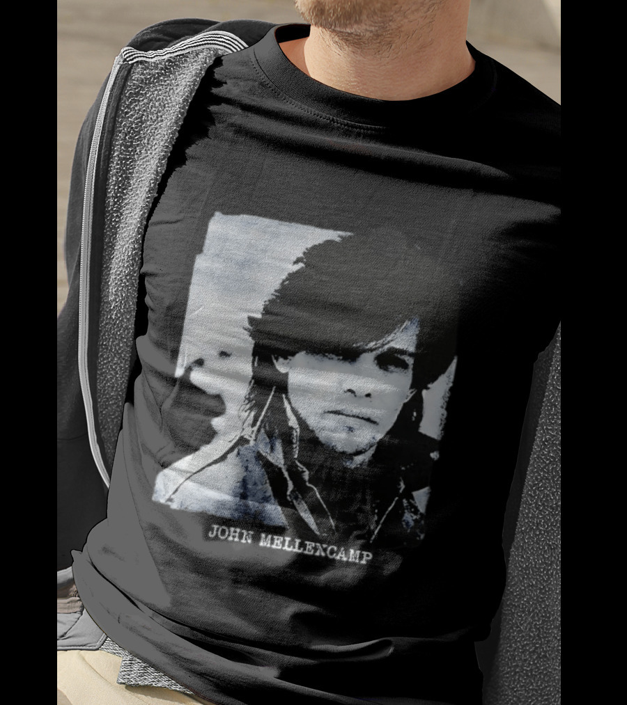 John Mellencamp Rock Music Singer Black And White T-Shirt