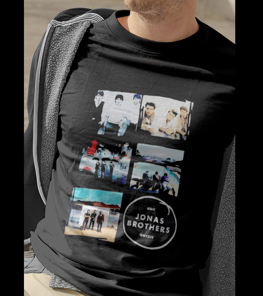 Jonas Brothers Collage MMV MMXXIV Music Band Photos Collection T-Shirt
