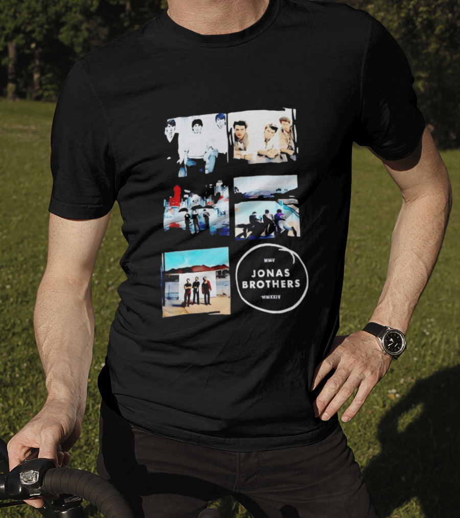 Jonas Brothers Collage MMV MMXXIV Music Band Photos Collection T-Shirt