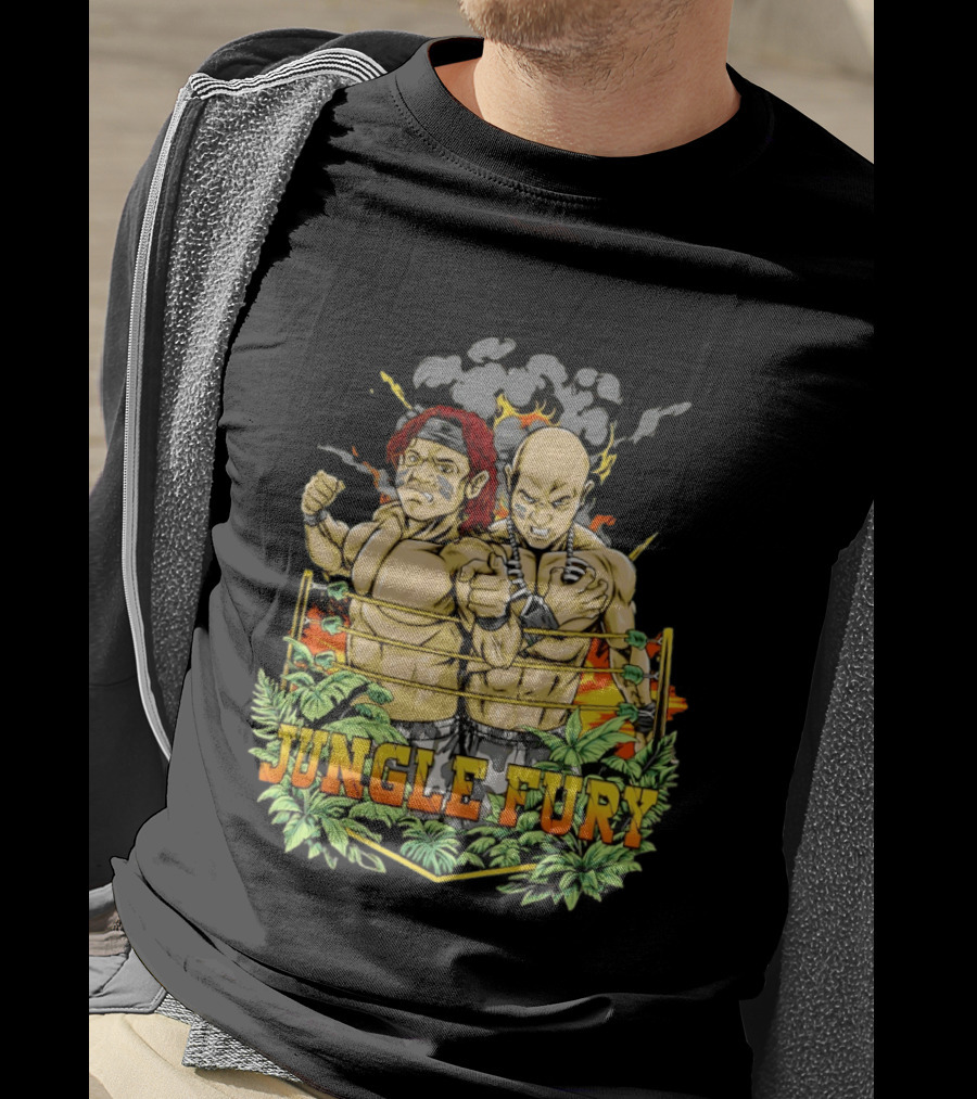 Jungle Fury Wrestling Duo Tag Team Explosive Showdown T-Shirt