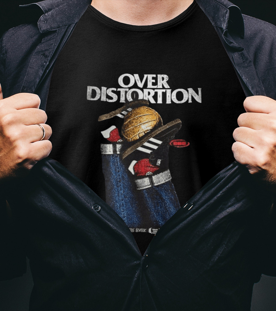 Over Distortion Jovckis Byiyk Masa Jungkir Balik Kisah Kita T-Shirt