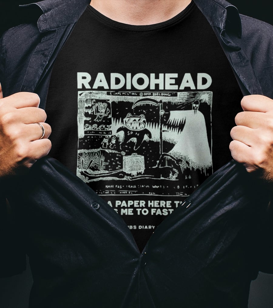 RADIOHEAD I Have A Paper Here That Entitles Me To Fast Track Status Waste UK Com A Subs Diary Of Rad O Head Com T-Shirt