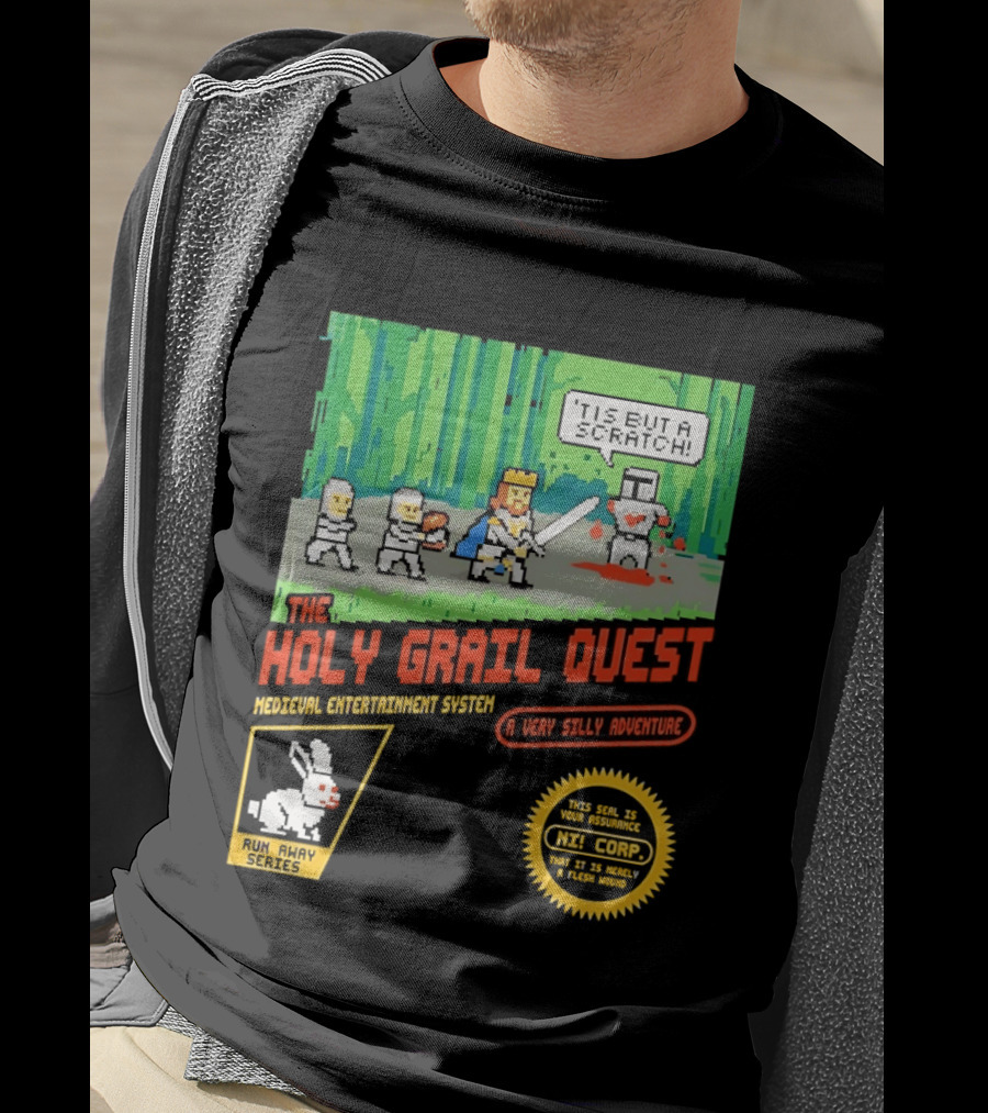 The Holy Grail Quest Medieval Entertainment System A Very Silly Adventure High Score T-Shirt