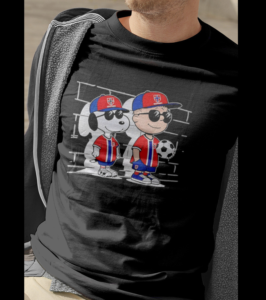Snoopy Charlie Brown Norway Outfit Sunglasses Soccer T-Shirt
