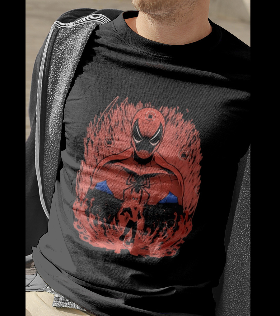 Spider Man Friendly Webslinger Shadowwork Comic T-Shirt